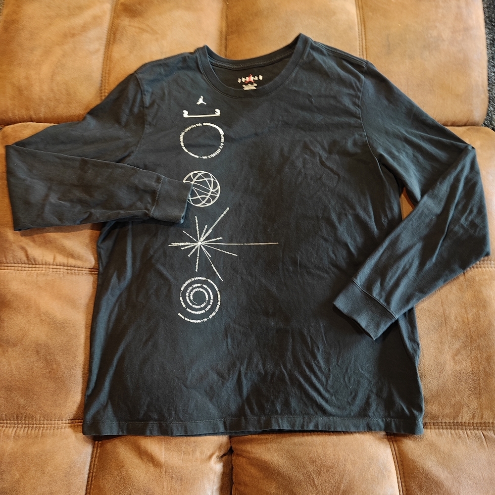 Mens 2XL Jordan Black Graphic Long Sleeve Shirt